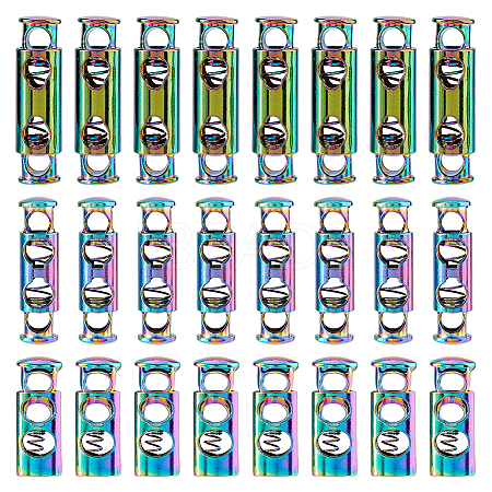 24Pcs 3 Styles Alloy Spring Cord Locks FIND-HS0001-96-1