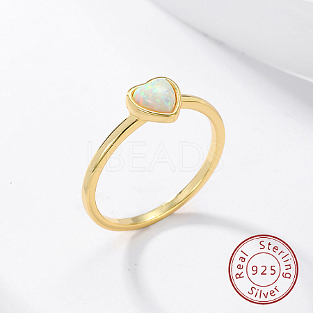 Honeydew Synthetic Opal Heart Finger Ring FM4105-4-1