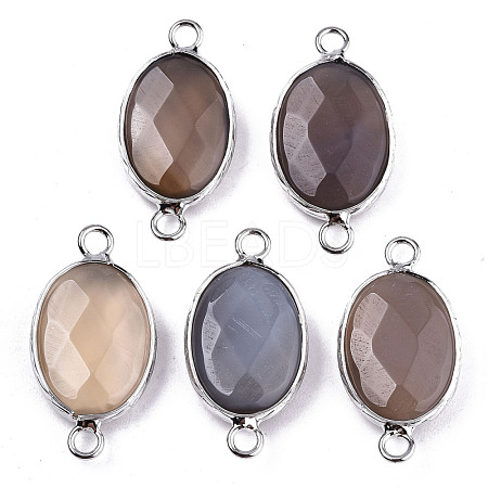 Natural Grey Agate Links/Connectors G-T131-102-15-1