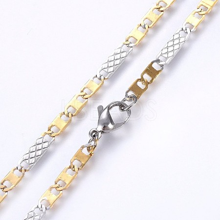 304 Stainless Steel Mariner Link Chains Necklaces X-NJEW-P223-08GP-1