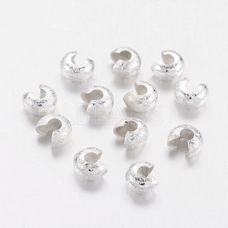 Brass Crimp Beads Covers KK-G016-S-NF-1