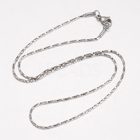 Non-Tarnish 304 Stainless Steel Necklace MAK-K062-06P-1.4mm-1