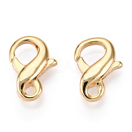 Brass Lobster Claw Clasps KK-N254-15G-1