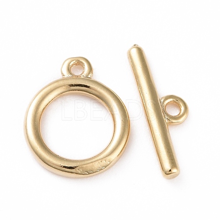 Eco-friendly Brass Toggle Clasps KK-D082-14G-1