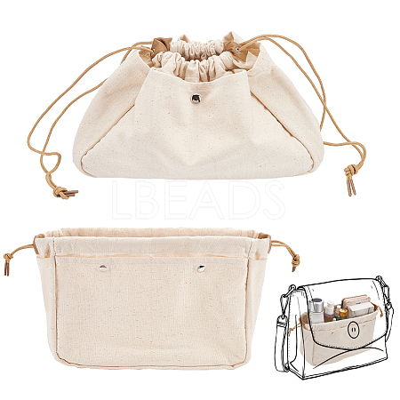 Canvas Drawstring Cosmetic Pouches ABAG-WH0035-049-1