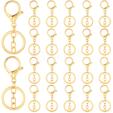 24Pcs Alloy Keychain Clasps KEYC-SC0001-82G-1