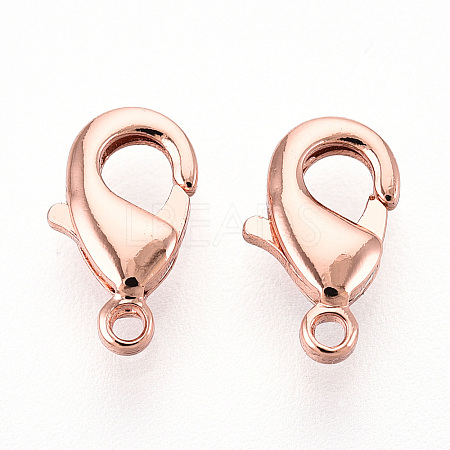 Brass Lobster Claw Clasps KK-YW0004-01A-RG-1