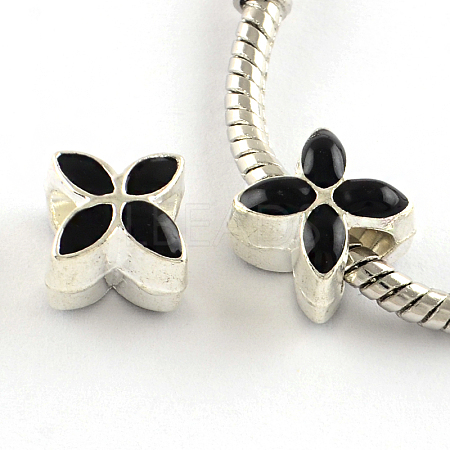 Alloy Enamel European Beads MPDL-R006-08-1