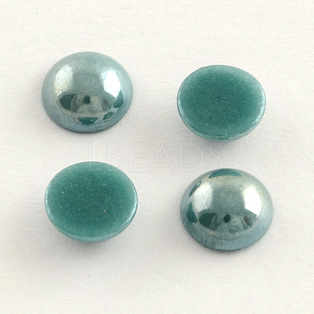 Pearlized Plated Opaque Glass Cabochons PORC-S801-6mm-22-1