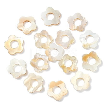 30Pcs Natural Freshwater Shell Beads Frames SHEL-CJ0001-27-1