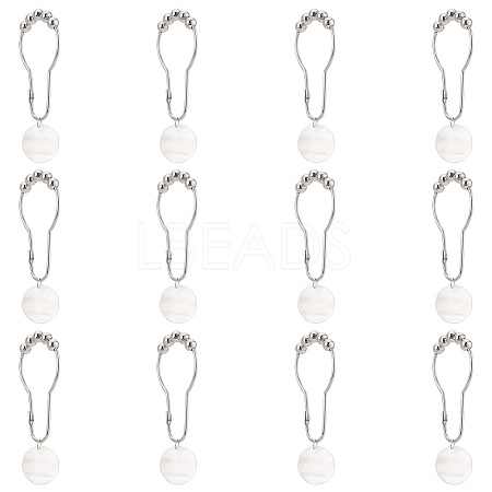 Olycraft 12Pcs Iron Shower Curtain Rings for Bathroom HJEW-OC0001-19-1