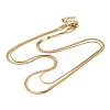 304 Stainless Steel Double Layer Round Snake Chain & Herringbone Chain Necklaces for Women NJEW-G140-16A-G-1