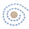 Handmade 304 Stainless Steel Glass Rondelle Link Chains AJEW-JB01460-02-4