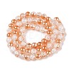 Electroplated Crackle Glass Beads Strands X-EGLA-N014-6mm-01-2