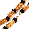 Natural Amber Chip Beaded Necklaces NJEW-N064-07-4