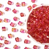 300Pcs Two Tone Transparent Spray Painted Acrylic Beads ACRP-YW0001-16F-1