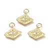 Brass Micro Pave Cubic Zirconia Pendants KK-P188-C03-G-1
