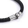 Men's Braided Leather Cord Bracelets BJEW-JB04253-02-3