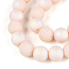 Frosted Opaque Glass Beads Strands GLAA-T032-P10mm-MBB09-3