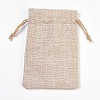 Polyester Imitation Burlap Packing Pouches X-ABAG-WH0008-03-1