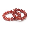 Natural Red Agate Beaded Stretch Bracelets BJEW-A117-E-25-1