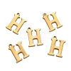 Ion Plating(IP) 304 Stainless Steel Alphabet Charms STAS-H122-H-G-2