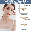 8Pcs Brass Micro Pave Cubic Zirconia Pendants KK-BBC0010-90-2