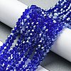 Transparent Electroplate Glass Beads Strands GLAA-F029-4mm-C06-4