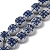 Handmade Blue and White Porcelain Beads Strands PORC-I027-15B-1