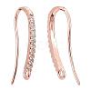4 Pairs 4 Colors Brass Micro Pave Clear Cubic Zirconia Earring Hooks ZIRC-ZZ0001-01-3