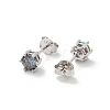 925 Sterling Silver Moissanite Rhinestone Stud Earrings EJEW-U042-05P-01-2