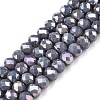 Electroplate Glass Beads Strands EGLA-A044-P6mm-B10-1