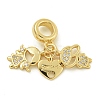 Rack Plating Brass Pave Cubic Zirconia European Dangle Charms KK-Z067-43G-1