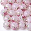 Printed & Spray Painted Imitation Jade Glass Beads GLAA-S047-05B-02-1