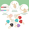 12Pcs 6 Colors Heart with Word Love Enamel Dangle Leverback Earrings EJEW-DC0001-26-4