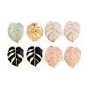 Ion Plating(IP) 304 Stainless Steel Leaf Stud Earrings EJEW-Z068-37G-01-1