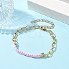 Waxed Cotton Cords Braided Link Bracelets BJEW-JB09963-01-2