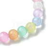 6mm Dyed Natural Selenite Round Beaded Stretch Bracelets for Women BJEW-JB10815-4