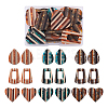 Beadthoven 18Pcs 9 Style Resin & Walnut Wood Pendants RESI-BT0001-21-26
