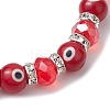 4Pcs 4 Colors Evil Eye Handmade Lampwork & Electroplated Glass Stretch Bracelet Sets BJEW-TA00520-5