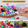 80Pcs 4 Style Round Silicone Focal Beads SIL-SZ0001-22L-3