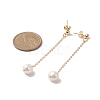 Natural Pearl Dangle Stud Earrings EJEW-JE05221-01-3