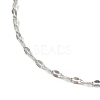 Non-Tarnish 304 Stainless Steel Dapped Chain Necklace for Men Women NJEW-E076-02P-2