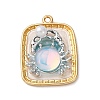 Light Gold Tone Alloy Enamel Pendants ENAM-B028-37KCG-01A-1
