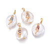 Natural Cultured Freshwater Pearl Pendants PEAR-E013-38-1