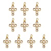 10Pcs Rack Plating Brass Micro Pave Clear Cubic Zirconia Pendants ZIRC-SZ0004-15-1