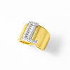 Brass Micro Pave Clear Cubic Zirconia Cuff Open Rings FS-WGA5D1D-12-1