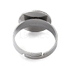 Adjustable 304 Stainless Steel Finger Rings Components STAS-F149-21P-E-3