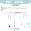 6 Bags Rectangle 12-Hook Acrylic Wall Mounted Jewelry Display Racks ODIS-GO0001-19-2