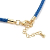 Braided Round Imitation Leather Bracelets Making BJEW-H610-01G-15-2